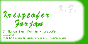 krisztofer forjan business card